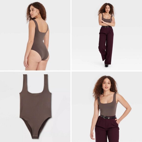 Women's Seamless Tank Bodysuit Light Brown A New Day Size Small New With Tags - Picture 3 of 17